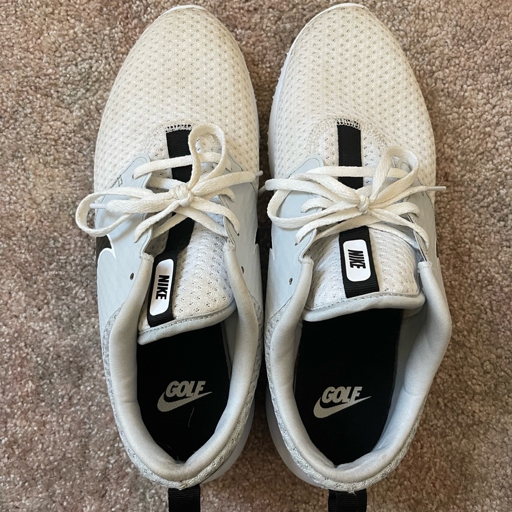 White Nike Golf Spikeless Shoes